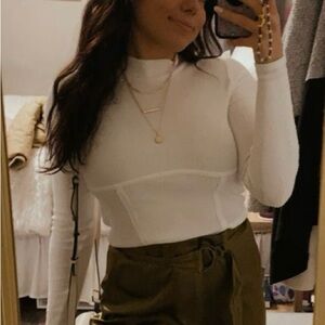 PacSun Elegant White Long Sleeve Top